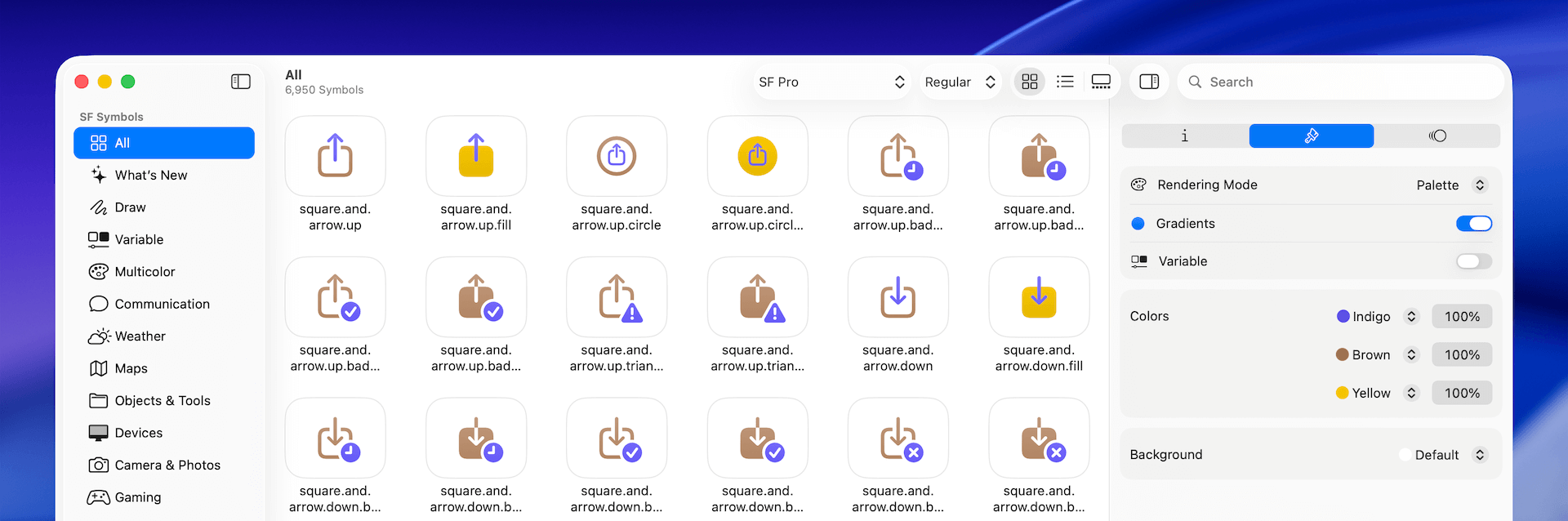 圖 3.18. 在 SF Symbols 中使用調色板